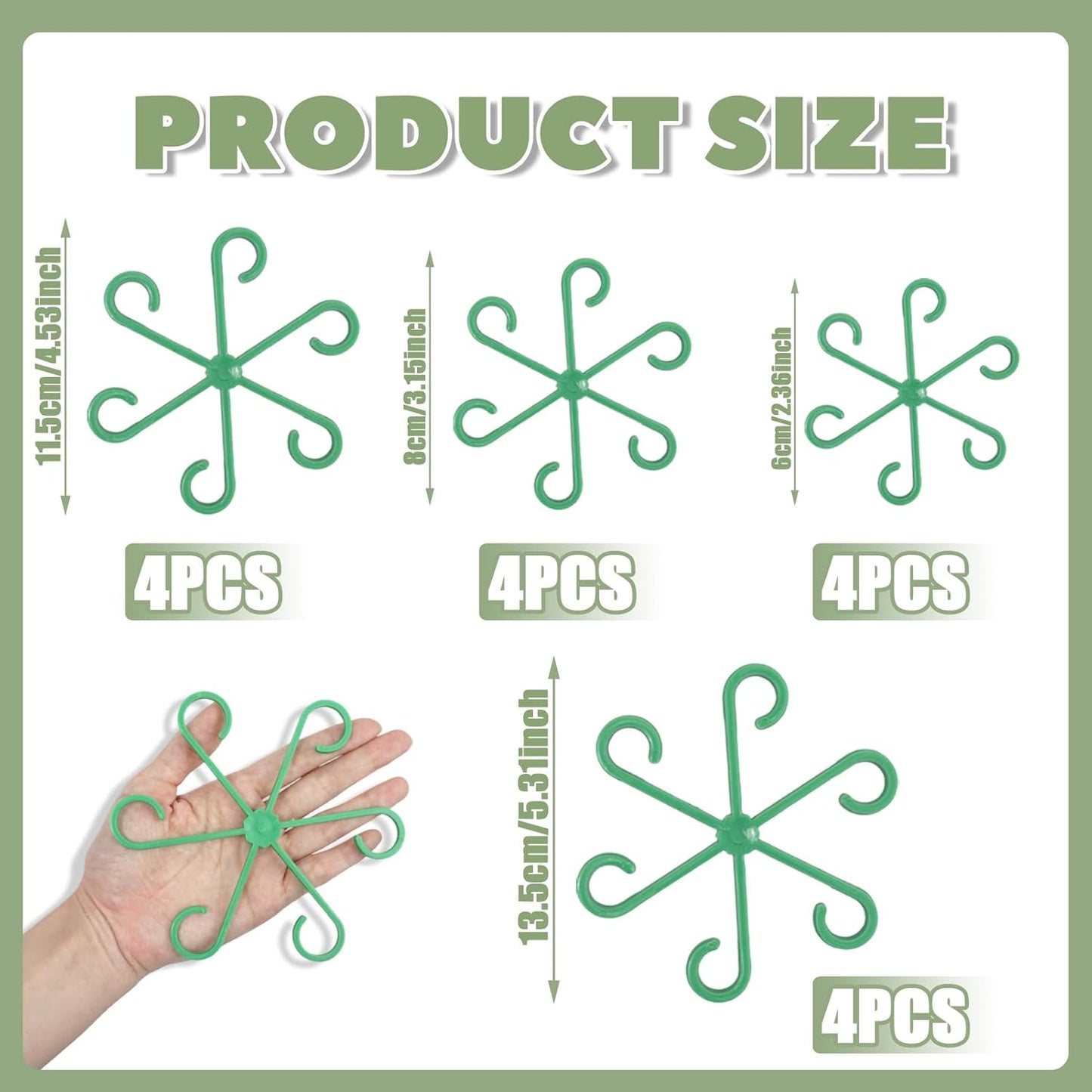 Monstera Plant Support, 16Pcs Plant Stem Support for Indoor Plants - Heavy Sturdy Climbing Plant Stakes for Potted Vines, Monstera, Flowers Green