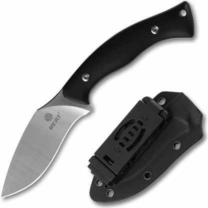 REAT Fixed Blade Knife with Kydex Sheath, 4" D2 Steel Blade with Full Tang Desgin,Ergonomic G10 Handle, EDC Knife for Hunting,Camping,Survival,Gift for Men,Christmas Stocking Stuffers