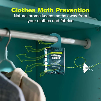 EcoVenger Pest Control Aroma Hanger 10-Pack Natural Peppermint/Cedar/Lemongrass Insect Repellent Moths Mosquitoes, Spiders, Roaches, Weather-Proof Lasting Bug Deterrence, Safe Around Children & Pets