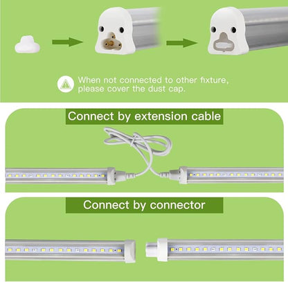 T5 LED Grow Lights, 1.4Ft 5000K Full Spectrum White Grow Lights for Indoor Plants Strip, Greenhouse Succulent Seed Starting, End-to-End Design