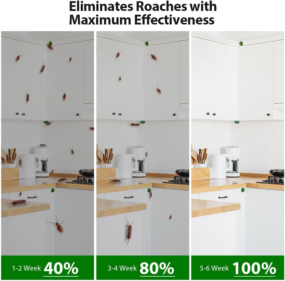 12 Pack Roach Killer Indoor Infestation Roaches Gel Bait Stations, Powerful Cockroach Killer Indoor Home for Roach Infestation, Long-Lasting & Effective Cockroach Gel Bait, Easy to Use & No Mess