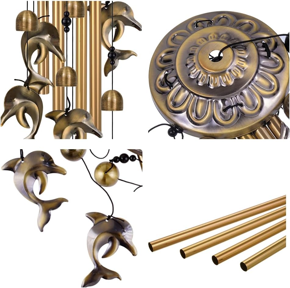 Dolphin Wind Chimes Decor, Mobile Blessing Wind Bells Decorate, Sympathy Wind Catcher, Memorial Gifts for Mom, Grandma, Woman (Housewarming/Outside/Indoor/Home/Room/Porch/Yard/Garden Decoration)