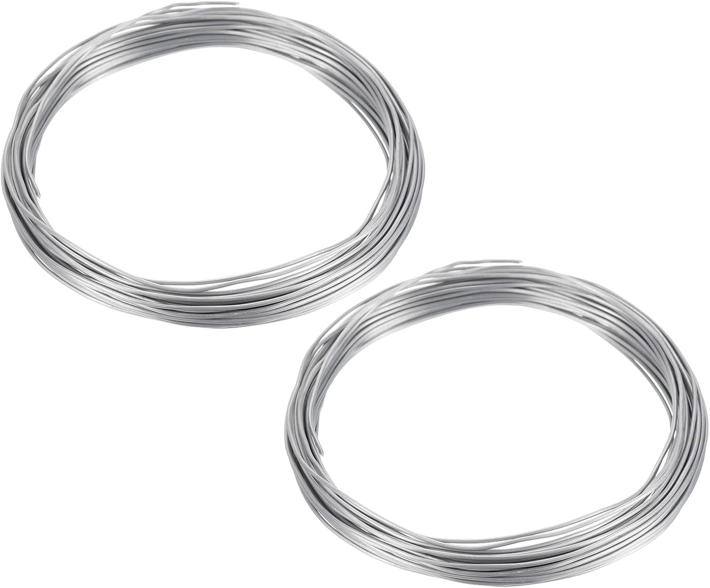 PATIKIL 1.0mm Bonsai Training Wire, 2 Rolls Floral Wire Stems Anodized Aluminum Tree Wire 65.6 Feet Total for Gardening Branch Fixing, Silver Tone