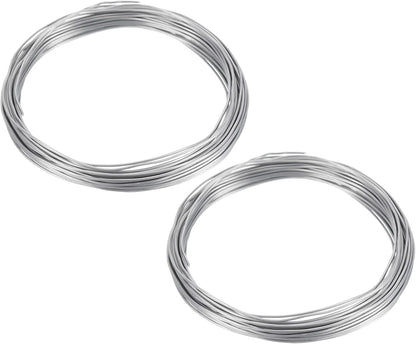 PATIKIL 1.0mm Bonsai Training Wire, 2 Rolls Floral Wire Stems Anodized Aluminum Tree Wire 65.6 Feet Total for Gardening Branch Fixing, Silver Tone