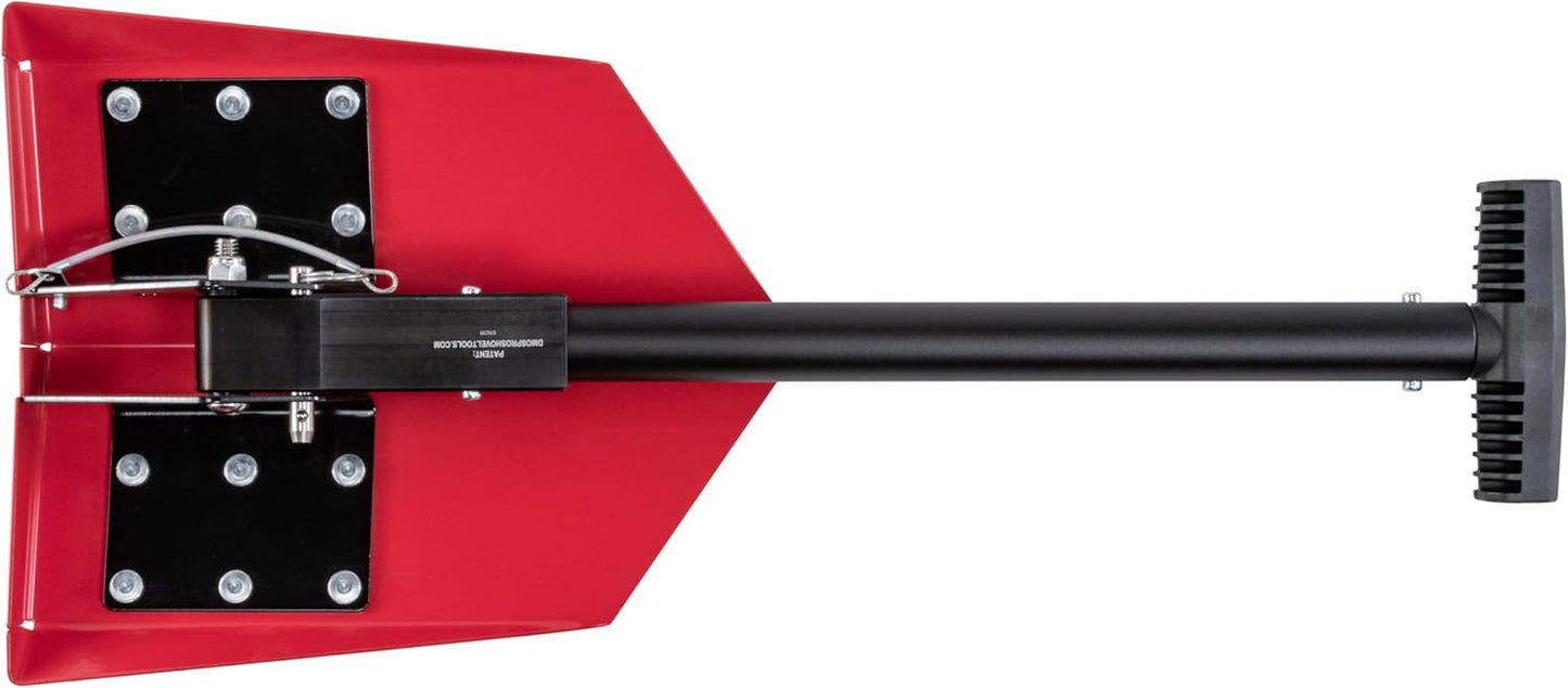 DMOS Delta Shovel - Collapsible Heavy-Duty Steel Folding Shovel for Camping, Overlanding, Survival, Military, Hunting, & Off-Road Use - Racing Red - Regular