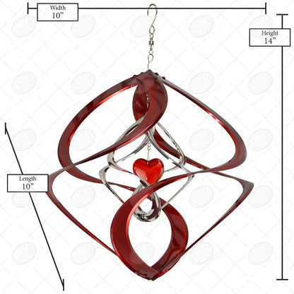 Red Carpet Studios The Original Helix Cosmix Wind Spinner, Double, Red Heart