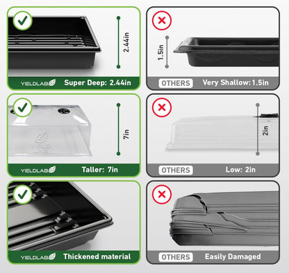 7 Inch Propagation Dome - 25 Pack Humidity Vented Domes – Plant Growing Dome for Seedling, Germination, Soil & Hydroponic Horticulture