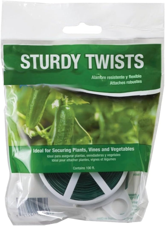 Rocky Mountain Goods Twist Ties for Plants with Cutter - Green Garden Twist Ties for Outdoor/Indoor Plants, Climbing Plants - 100 Feet Cut to Custom Length - Soft But Strong Support for Delicate