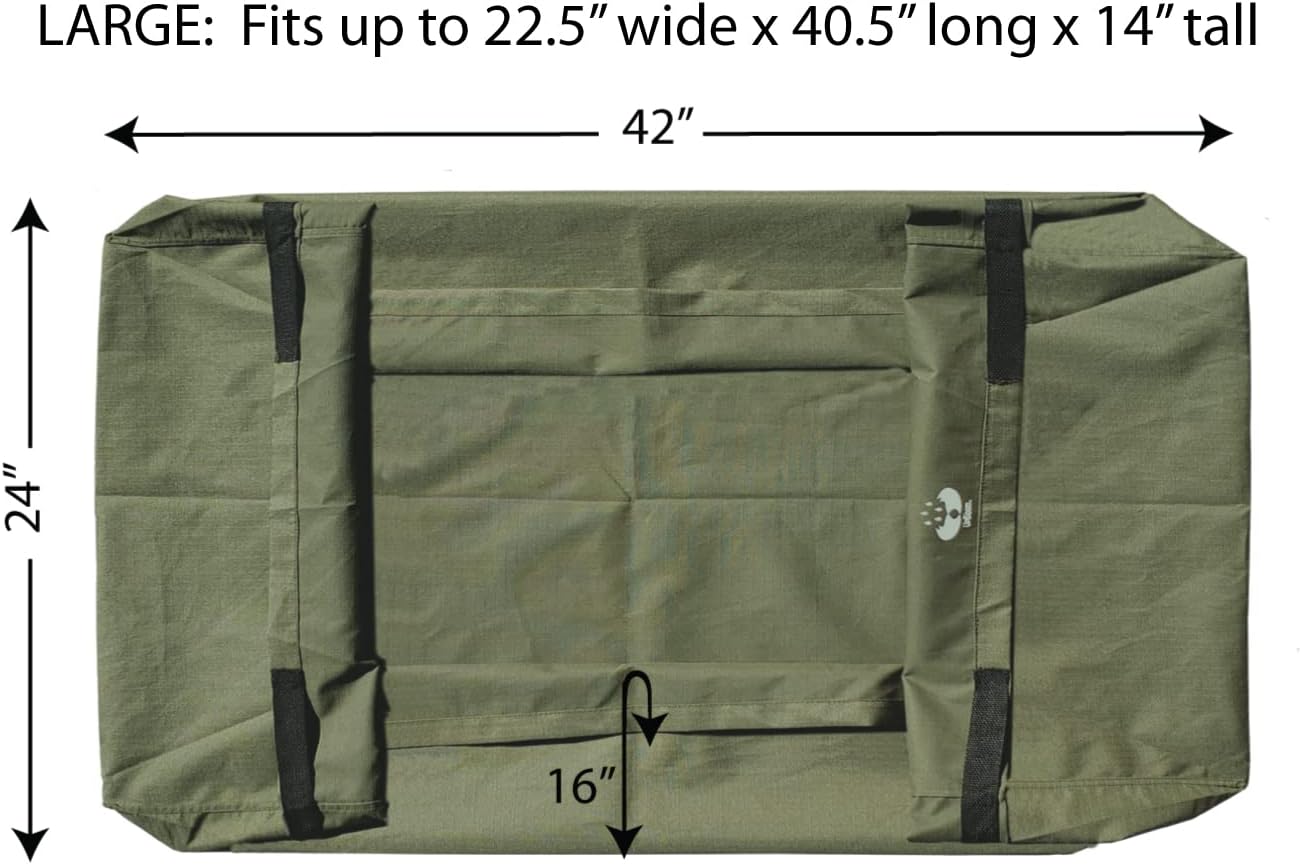 UpBloom - Wagon Liner & Cover Patent Pending - Heavy Duty Water Resistant Repellent Distressed Fabric with Easy Unloading Handles - Fits Most Utility Carts/Collapsible Wheelbarrow Styles (Large)