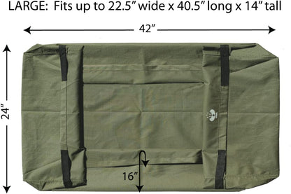 UpBloom - Wagon Liner & Cover Patent Pending - Heavy Duty Water Resistant Repellent Distressed Fabric with Easy Unloading Handles - Fits Most Utility Carts/Collapsible Wheelbarrow Styles (Large)