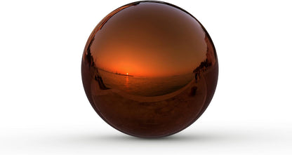 Lulu Decor, Dark Copper Stainless Steel Gazing Mirror Ball Size 14 with Stand