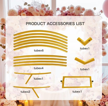 Heart Shape Wedding Metal Arch Backdrop Gold Flower Balloon Arbors Stand for Wedding Birthday Party, Graduation Decorations and Baby Shower 2M