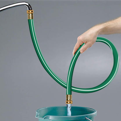 Worth Short Lead-in Green Garden Hose 5/8 in. x 6 ft. -Kink Free, No Leaking, Male/Female Fittings -Heavy Duty Durable Flexible Lightweight Water Pipe -Brass Aluminum Ends for Household & Yard Use