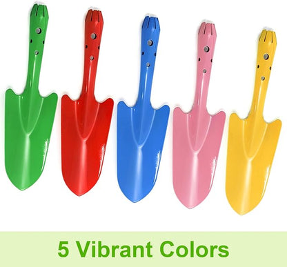 Nicunom 10 Pack Colorful Metal Hand Shovels, Garden Trowel Set Small Gardening Hand Tools for Soil Planting Digging Transplanting, 5 Colors