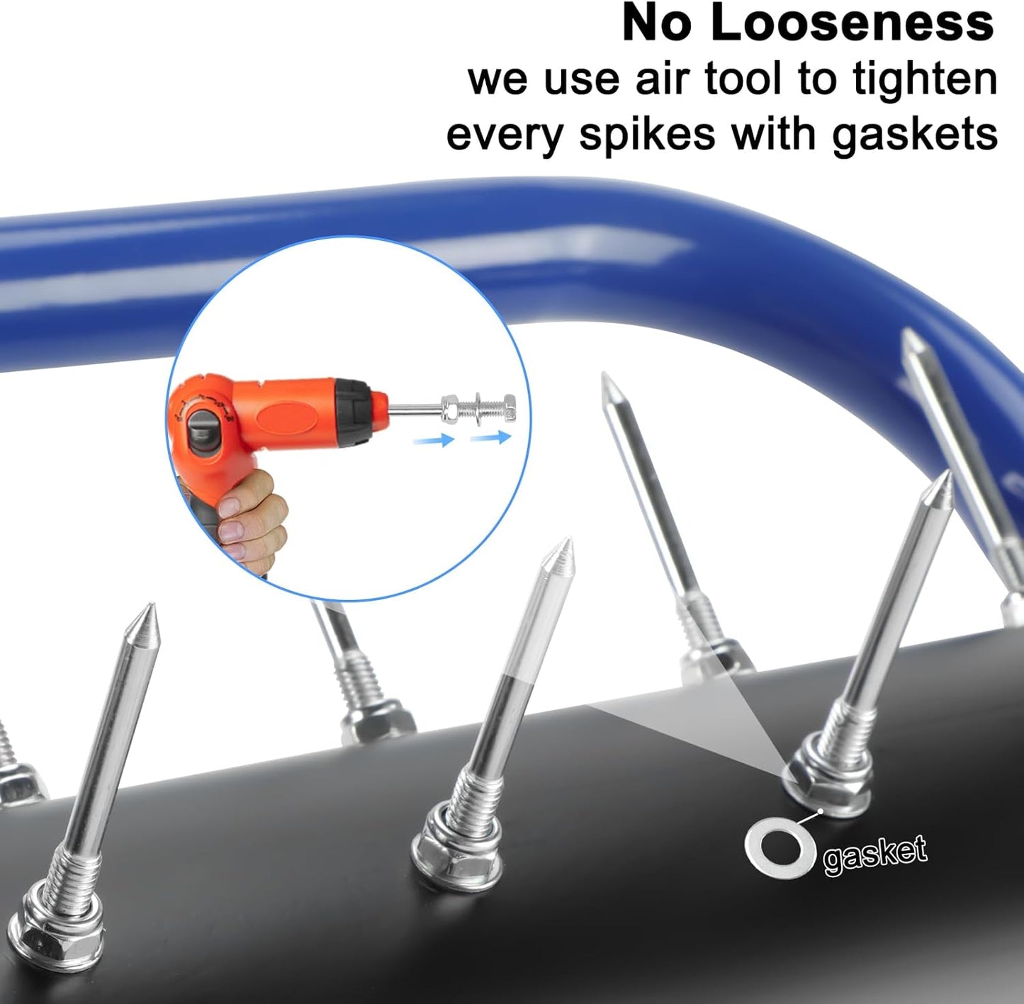 21" Rolling Lawn Aerator, 45 Preassembled Spikes, Only Needs 3-5 Minutes to Assemble, No Looseness, No Bending, No Need to Add Weight, 75" Long Handle with Quick Clip Connections - Blue
