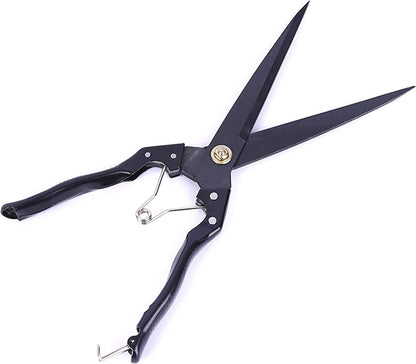 Grass Sheep Shear - Coated Wear-Resistant Handle, Manganese Steel Double-Edged, Strong Spring Suitable For Manual Shearing of Cow, Sheep, and Horse Hair (Black 12.6 inches)