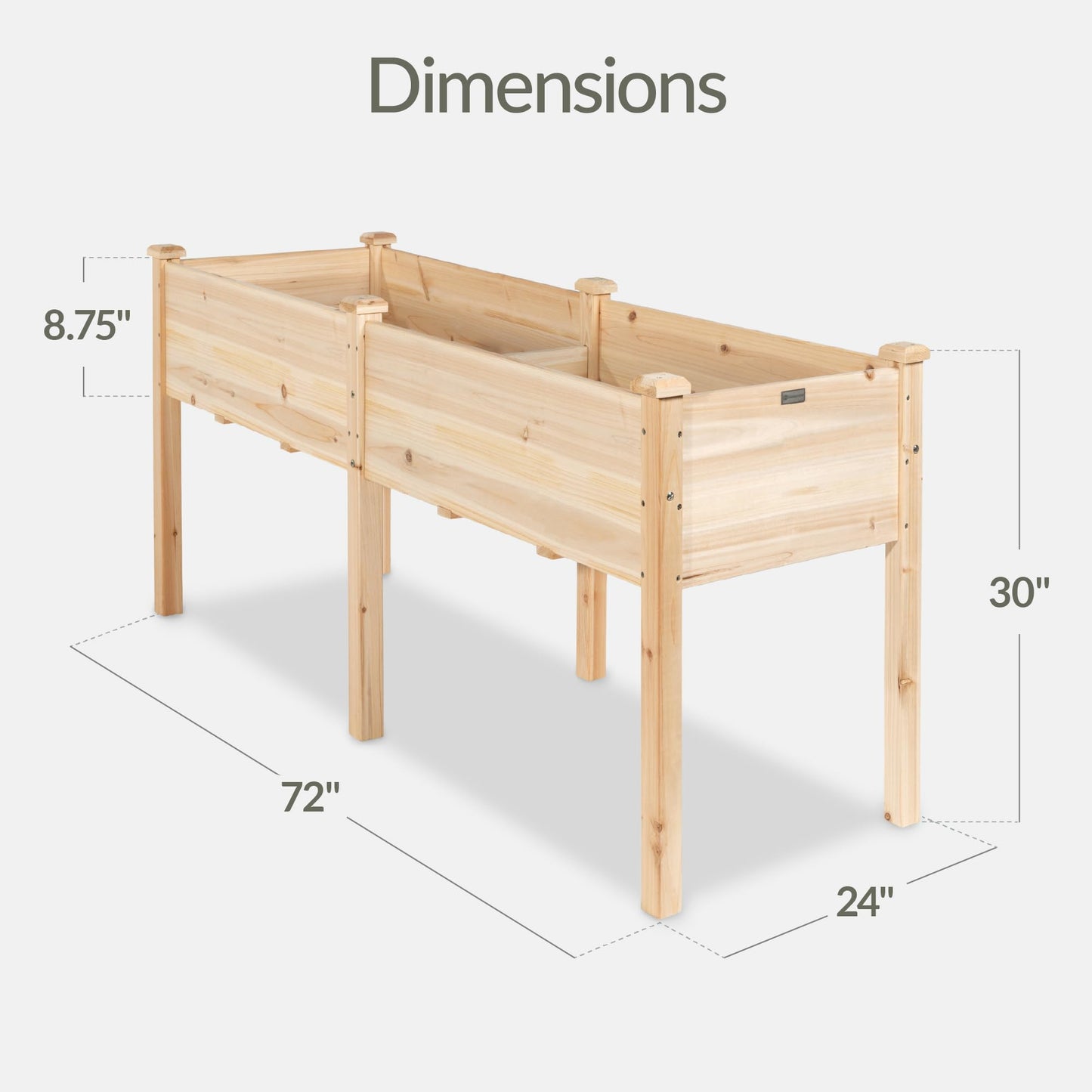 Best Choice Products 72x24x30in Raised Garden Bed, Elevated Wood Planter Box Stand for Backyard