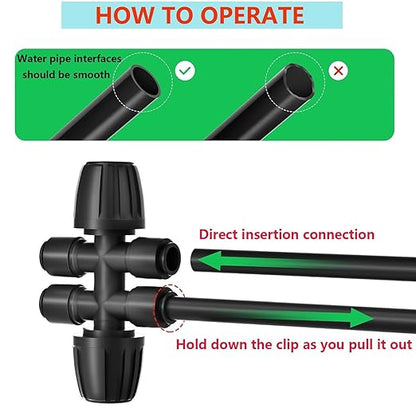50Ft 5/16 "Dropper Blank Distribution Tube Irrigation Kit with 4Pack6 Fast Coupling Coupler for DIY Garden Irrigation System,Dropper and Drip Irrigation System kit (15m)