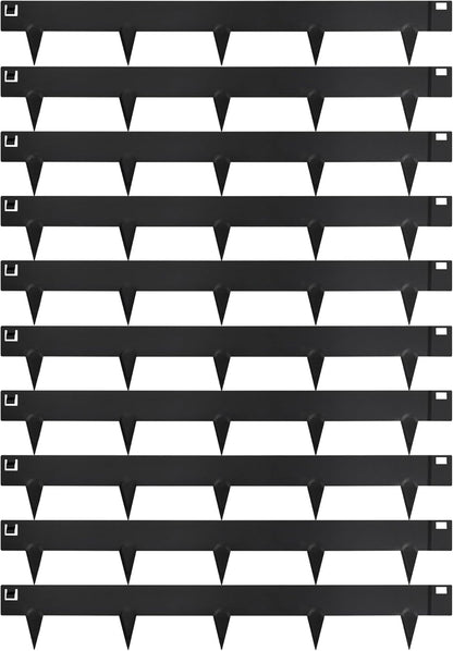 Worth Garden 10-Pack (34Ft Total) Galvanized Steel Landscape Lawn Edging - 6 in. H Bendable Metal Strips - Hammer-in 18-Gauge Flexible Black Edging Border - Yard Pathway Divider - Buckle Connection
