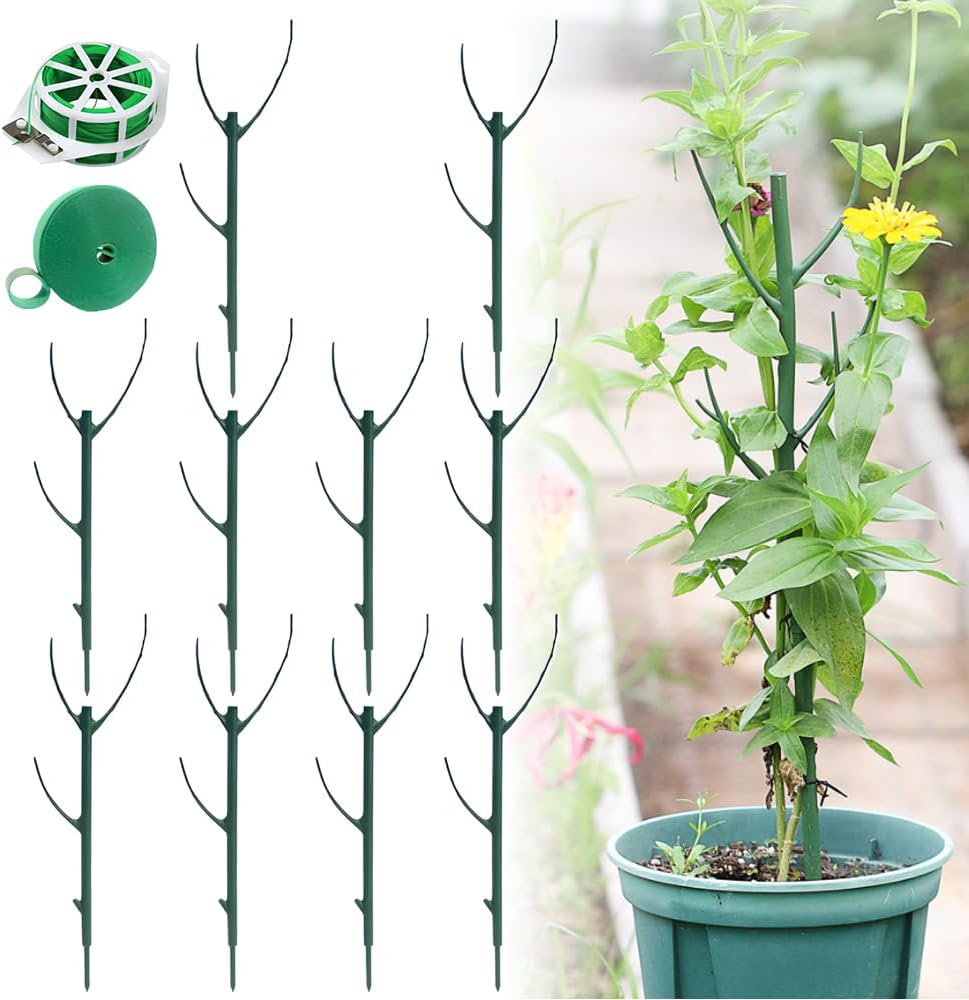 Stackable Monstera Plant Support Stakes for Indoor Outdoor Plants, Garden Accessories for Climbing Potted Plants, Plant Sticks for Vine Training Stem Stabilization (10pcs)