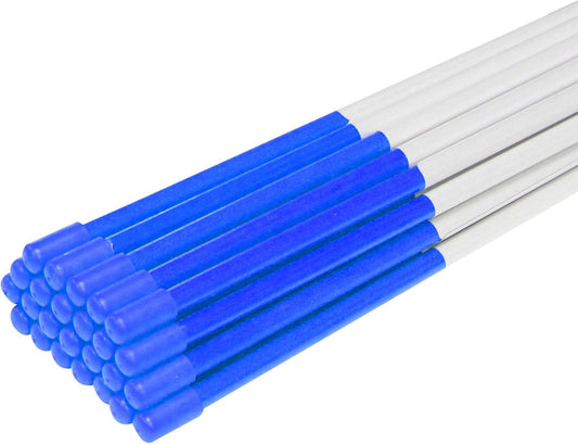 Driveway Markers Snow Stakes 48 inch Blue Plow Stakes Reflective Fiberglass, Pack of 25 for Parking Lots, Walkways