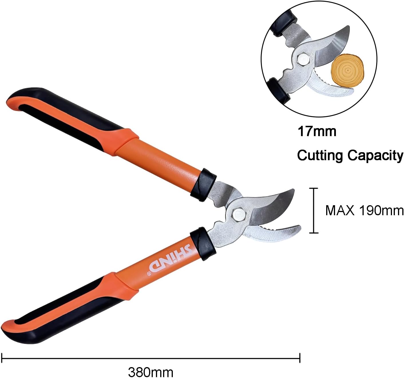 SHIND Lopper Heavy Duty Branch Cutter Tree Clippers with Compound Action, Chops Thick Branch Ease, Garden Loppers Pruning, 15 Inch Tree Trimmer with 1.6” Clean Cut Capacity (15 Inch）