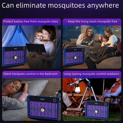 Portable Mosquito Killer Lamp with 4000mAh Rechargeable Battery, Indoor and Outdoor Use, Silent Bug Zapper, Cordless Electric Mosquito Trap for Camping, Home, and Travel (Blue)