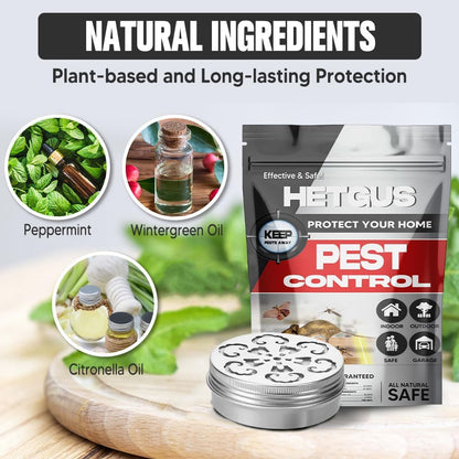 Pest Repellent, Rodent Repellent for Car Engines, Mouse Repellent, Keep Rodent, Roach, Mouse, Moth and Spider Away from House, Safe Around Kids, Pets & Plants, 120 sq ft Coverage - 2P