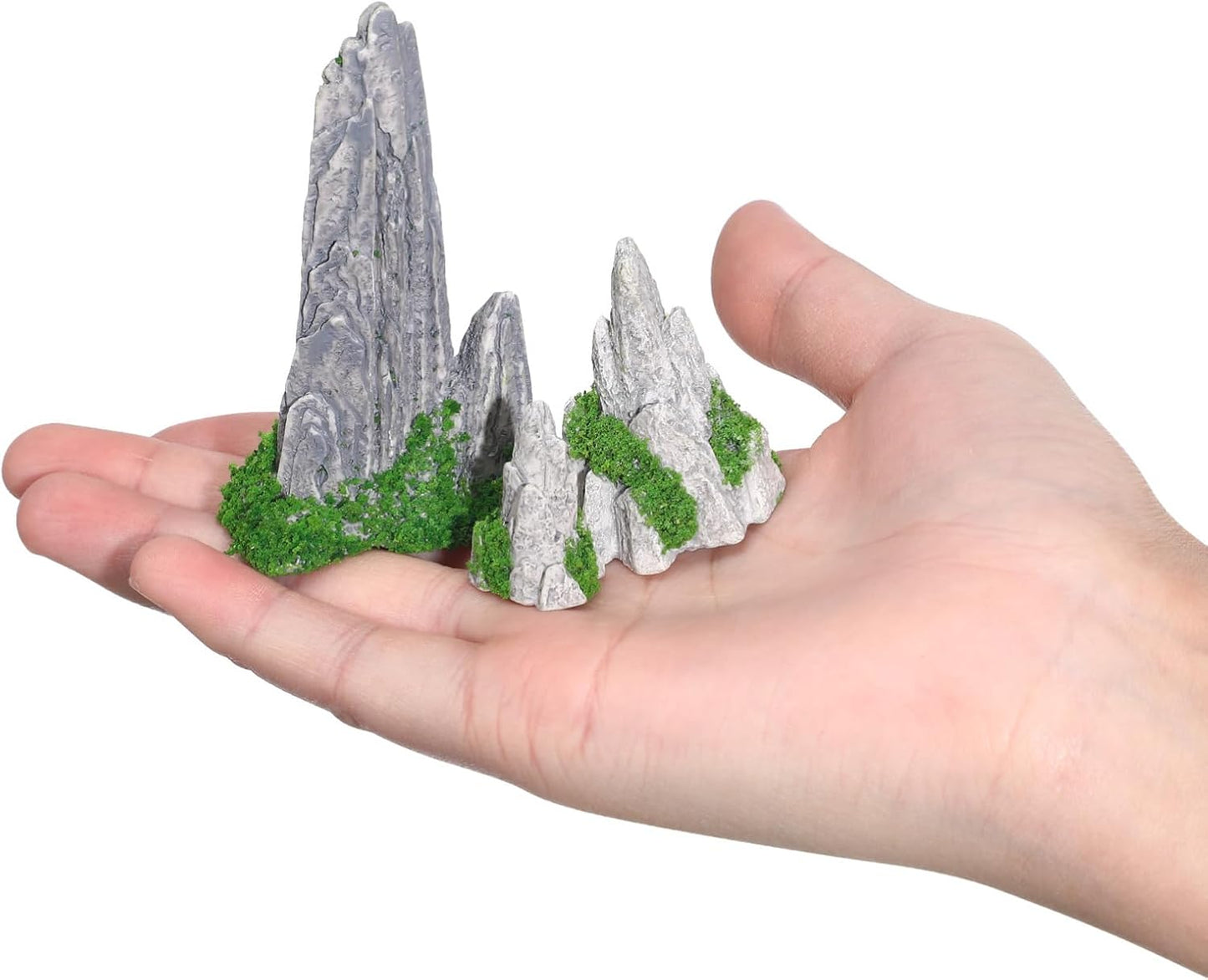 Gatuida 8Pcs Miniature Rockery Decorative Resin Rockery Statues for Micro Landscape