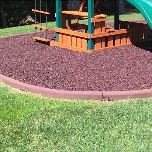 Playsafer 4' Flexible Interlocking Rubber Edging for Playgrounds (Terra Cotta, 6 Pack)