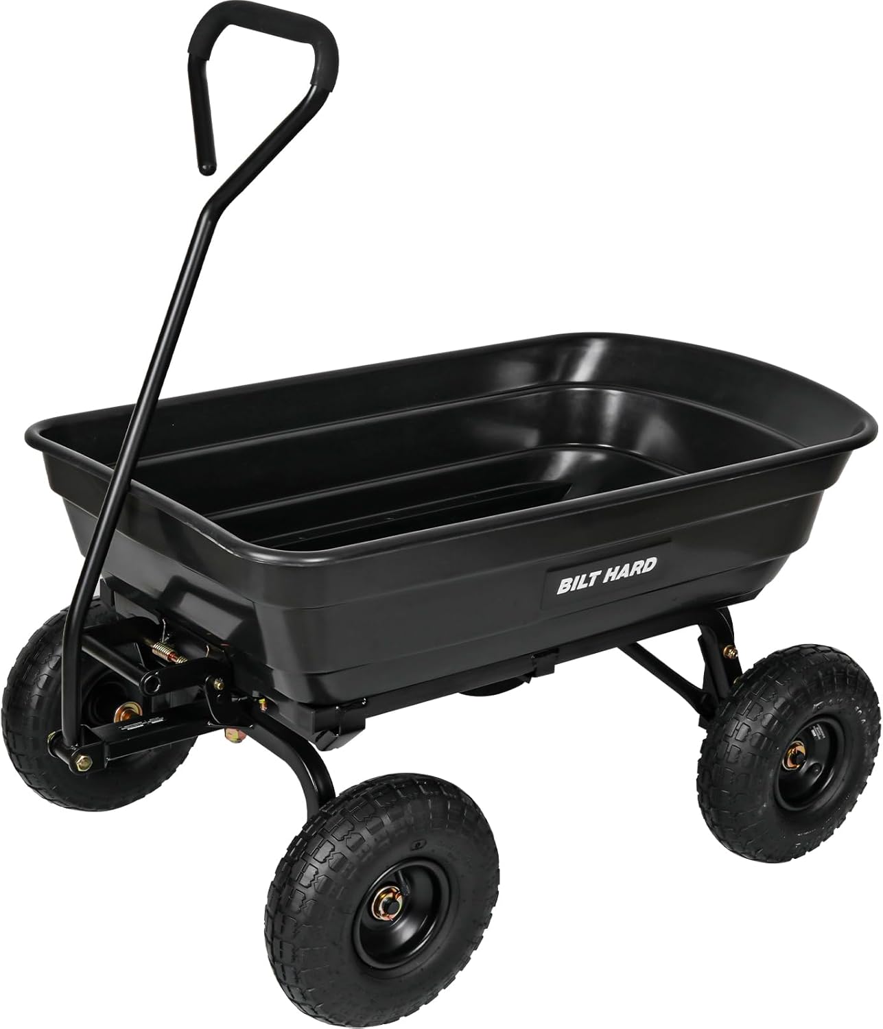 BILT HARD 600 lbs Poly Garden Dump Cart with 180° Rotating Handle, 4 Cu.Ft. Capacity Heavy Duty Wheelbarrow Garden Carts for Yard, Outdoor