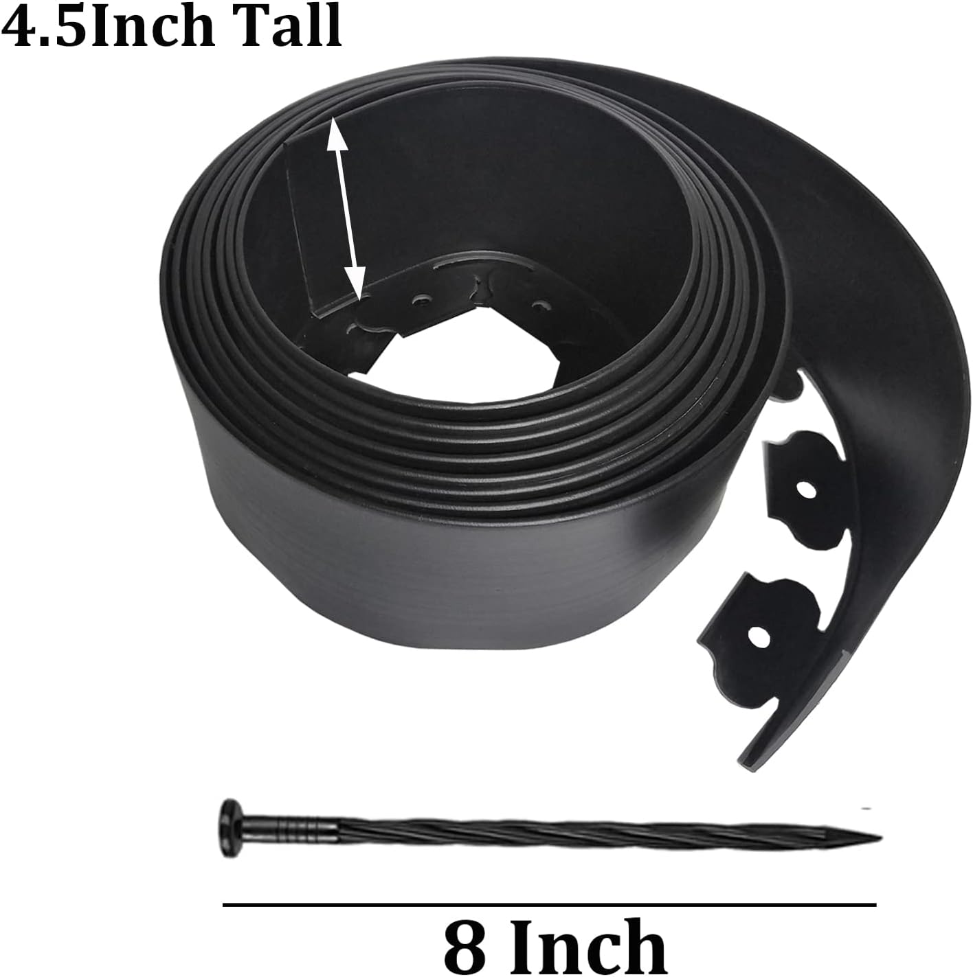 Landscape Edging Kit,20FT Plastic Garden Edging with 25 Stakes,4.5 Inch Tall Lawn Edging for Yard,Lawn,Flower Gardens Border
