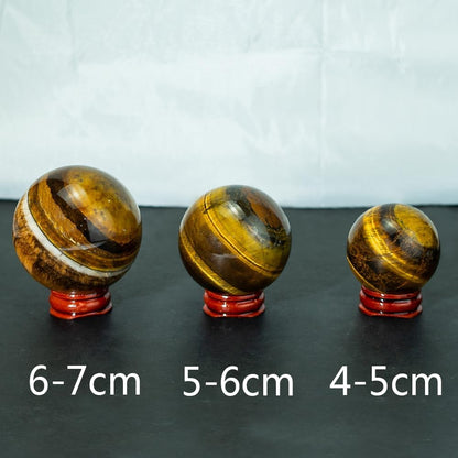 4-5CM/1.58-1.97inch Ttiger Eyes Crystal Ball Polished Natural Tiger Eye Stone Sphere Decorative Sphere Healing Crystals Ball Stone Crafts Home Decor Ornament Gifts (40-50mm, Tiger's Eye)