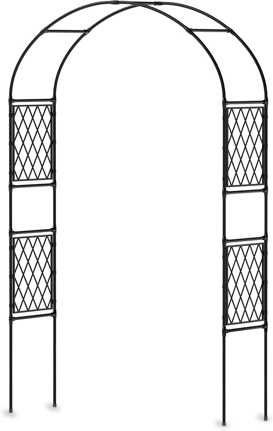 Metal Garden Arbor, Garden Arch Trellis for Climbing Plants, Decorative Archway Wedding Arch Frame for Patio, Backyard, Patio, Lawn, Pathway, Black