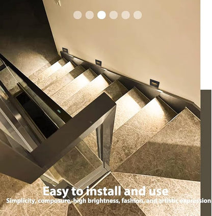 8Pack 3W LED Recessed Wall Light, 85-230V Step Lights Warm White 3000K, IP65 Waterproof Stair Light Staircase Light lamp, Inside Outside Garden Balcony Corridor, Aluminum, 120V,Black