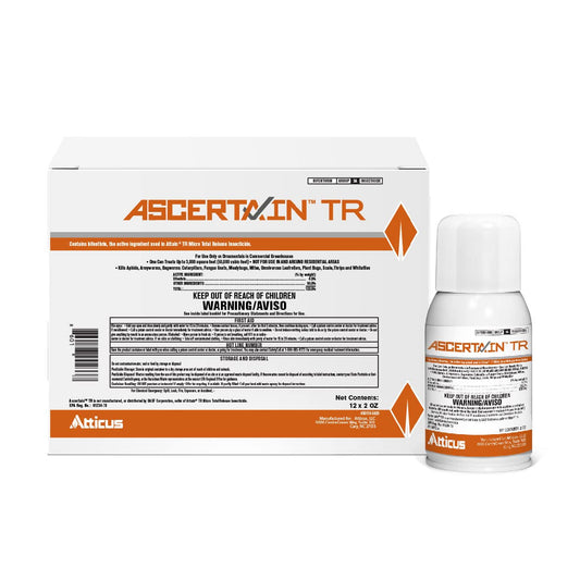 Atticus Ascertain TR Greenhouse Fogger (2oz Can) - (Compare to Attain) - Total Release Bifenthrin Insecticide/Miticide - (Packaging May Vary) (12 Pack)