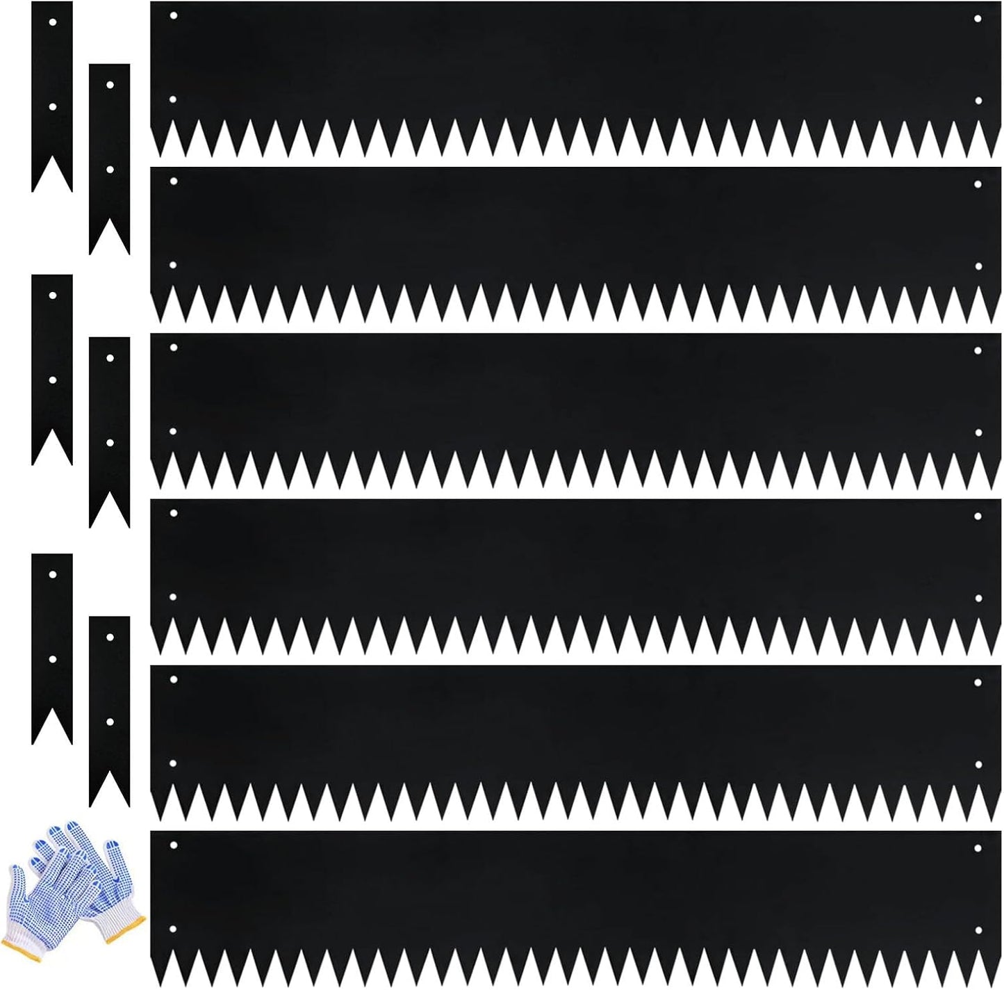 Metal Landscape Edging Galvanized Steel Edging Metal Garden Edging Border 40 Inch Strips 8 Inch Depth Black Steel Landscaping Edge 6-Pack for Lawn Yard Pathway 20 Ft Total (with 6 Clips)