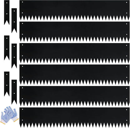 Metal Landscape Edging Galvanized Steel Edging Metal Garden Edging Border 40 Inch Strips 8 Inch Depth Black Steel Landscaping Edge 6-Pack for Lawn Yard Pathway 20 Ft Total (with 6 Clips)