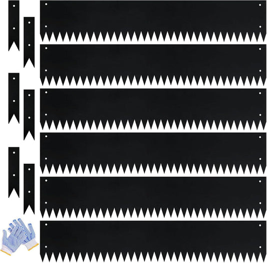 Metal Landscape Edging Galvanized Steel Edging Metal Garden Edging Border 40 Inch Strips 8 Inch Depth Black Steel Landscaping Edge 6-Pack for Lawn Yard Pathway 20 Ft Total (with 6 Clips)