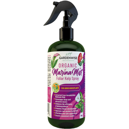 Marina Mist: Organic Aroid Plant Food & Foliar Kelp Spray - Nourish & Enhance Peace Lily, ZZ Plant