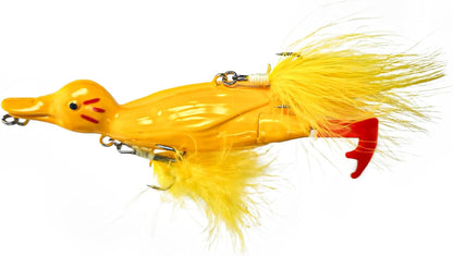Duck Lures for Bass Fishing, Realistic Topwater Baby Duckling Baits Floating Artificial Hard Swimbaits for Pike Musky Catfish Freshwater Saltwater Fishing, 4.8 inch