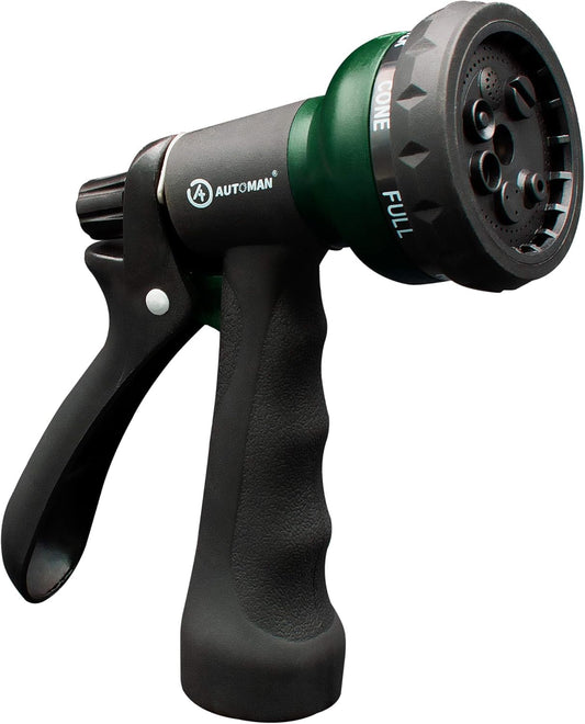 AUTOMAN-Garden-Hose-Nozzle, ABS Water Spray Nozzle with 7 Adjustable Watering Patterns, Slip