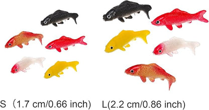 ZENFUN 50 Packs Mini Koi Fish, Cute Miniature Fish Fake Mini Fish Set, Plastic Small Koi Fish, Tiny Fish Model Bulk for Ornament Supplies, Cake Decoration, Fish Tank DIY, Fairy Garden Supplies