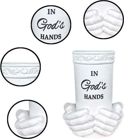 BAYN Grave Decorations for Cemetery, Hand Held Vases with Spikes for Garden Decorations Waterproof Garden Statues Memorial Gifts for Loss of Loved One