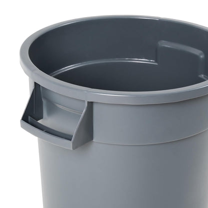 PRO&Family 20 Gallon Trash Can with Lid Round Ingredient Storage Containers Recycling Bin Kitchen Garbage Can Office Garbage Can Trash Barrel Plastic Barrel Yard Waste Bin Outdoor Trashcan (10, Gray)