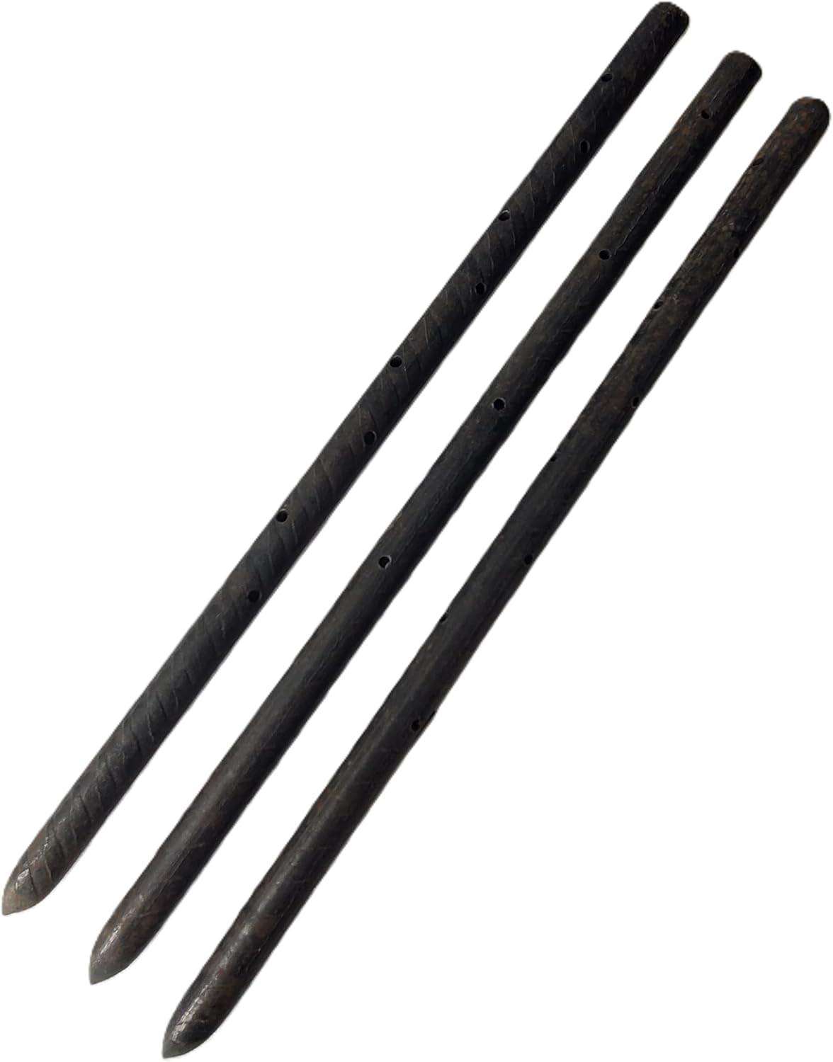 MCA 18" Round Steel Concrete Form Stakes (10 Pack) 3/4" Heavy-Duty Pointed with Holes – for Construction, Landscaping, Garden, Anchoring