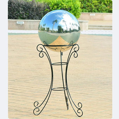 8 inch Gazing Globe Mirror Ball,Polished Reflective Smooth Garden Ball Sphere,Colorful and Shiny Addition to Any Garden or Home Decoration,Silver Stainless Steel