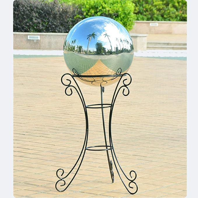 8pcs 2.4-6in Mirror Garden Spheres, Seamless Silver Stainless Steel, Props for Photography, Colorful Home Addition