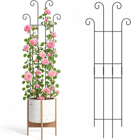 2 Set 32'' Taller Plant Trellis for Climbing Plants Indoors & Outdoor, Garden Metal Trellis Plant Support for Potted Plants, Houseplants, Flowers Vine, Ivy, Pothos, Monstera