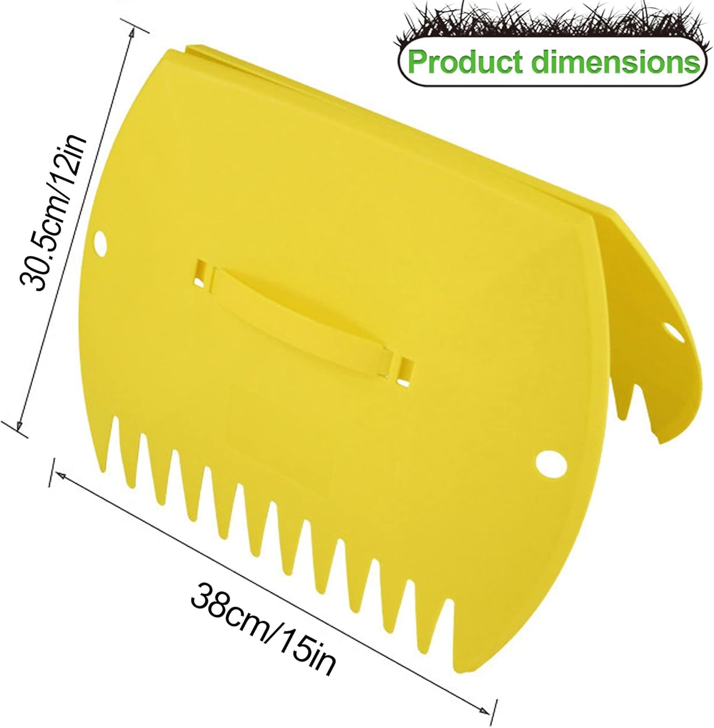 GardenHOME Leaf Scoops Hand Rakes, Large Leaf Grabbers for Yard Work and Garden Use, Clear and Collect Garden Rake, Leaf Scooper and Claws for Leaves, Lawn Debris, and Trash Cleanup, Yellow